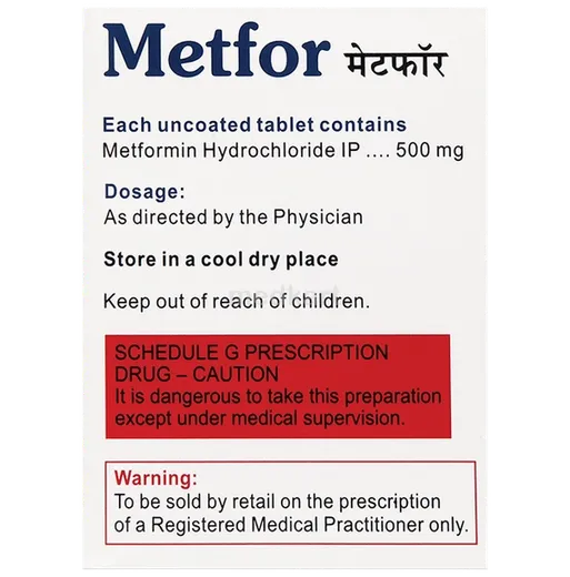 metfor 500mg tablet 20's